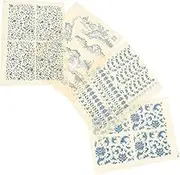 4 Sheets Underglaze Transfers for Pottery DIY Clay Decal Decorative Transfer Paper Elegant Pottery Accents