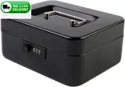KYODOLED Medium Metal Cash Box with Combination Lock Safe and Medium, Black...