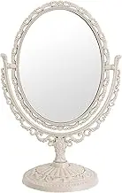7-inch TabletopSwivel Vanity Makeup Mirror with 3X Magnification Two SidedABS Decorative Framed European StyleMakeupMirror for Bathroom Bedroom Dressing Table- Oval