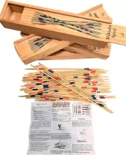 PICK UP STICKS WITH WOODEN BOX 4 SETS PICKUP STICKS MIKADO SPIEL GAME FREE SHIP