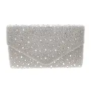 Fashion Glitter Fabric Clutch Bag With Rhinestone BZY233-SIL