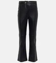 ['S Max Mara] 'S Max Mara Sublime faux leather flared pants UK 14 black