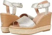 [Sperry] Women's Fairwater Plushwave Wedge Espadrille Sandal, Gold, 9
