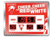 AFL LED Scoreboard Clock - Sydney Swans - 45x33cm - Time Temp Date