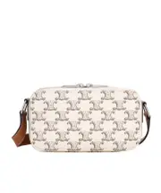 MINI MESSENGER BOX in Triomphe Canvas and Calfskin One size White
