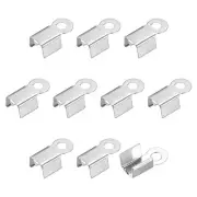 600Pcs Fold Over Cord Ends, 3.5x9mm Crimp Cap Clasp for DIY, Rhodium Tone