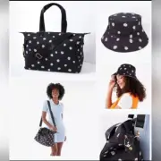 Alice + Olivia Daisy Print Canvas Duffle Bag & Reversible Bucket Hat MSRP $235