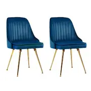 Artiss Dining Chairs Set of 2 Velvet Channel Tufte