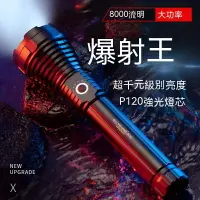 在飛比找樂天市場購物網優惠-P120強光手電筒可充電超亮戶外軍專用遠射氙氣燈5000米疝