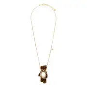 [Yvmin] Yvmin Bear Watch Necklace ONE SIZE GOLD/BROWN