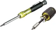 Klein Tools 80037 Screwdriver Tool Set, Multi-Bit Pocket Precision Screwdriver and Adjustable Length Stubby Screwdriver, 2-Piece