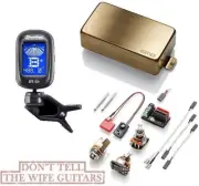 EMG H BRUSHED GOLD ACTIVE HUMBUCKER SIZED PICKUP w/ SINGLE COIL SOUND ( TUNER )