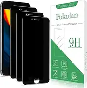 Pokolan [3 Pack] Privacy Screen Protector for Apple iPhone SE 3, SE 2022, 8, 7, 6S, 6, Anti Spy Tempered Glass, 9H Hardness, Case Friendly, Anti Scratch, Bubble Free, Easy to Install