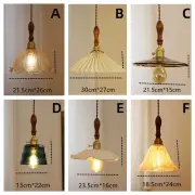 Walnut Brass Glass Bar Dining Room Bedside Porch Study Bedroom Pendant Light