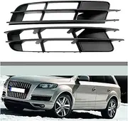 1/2 Pcs Front Lower Bumper Grille Fog Light Grill Cover Compatible For Q7 2007 2008 2009 Black 4L0807681 4L0807682(1 pair)