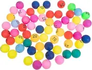 KOMBIUDA 90pcs Numbered Plastic Raffle Balls 1-90 Mini Balls for Bingo Party Draw Games