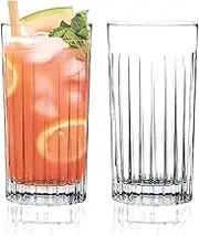 Barski Highball Glass - Drinking Glasses - Set of 2 - Hiball Tumblers - Glass Crystal Tumbler - for Water, Juice, Beer, Mixed Cocktails, Mojito Glass, Tom Collins Bar Glassware, 15 oz, Made in Europe
