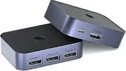 Y.D.F 8K@60Hz DisplayPort Switcher 3 in 1 Out DP1.4 32.4Gbps Data Transfer Switcher Box Aluminum Support 4K@120Hz HDR 3D Compatible with PC/Monitor/Laptop/UHD TV/Discrete Graphics Card