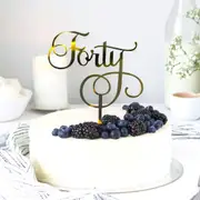 Acrylic Gold Mirror 'Forty' Cake Topper