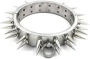 Stainless steel metal sex collar/neckband with thorn 2 rows removable spike 3 cm height BDSM bondage neck restraint collar erotic games sex toys for couples men women