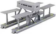Ronyme HO Scale Train Track Rail Model Station Miniature Building Collection, with Lights