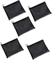 [BOLNEY] Black Mesh Zipper Pouch Bags Purse Organizer Pouch,5Pcs Black Mesh Cosmetic Bags Nylon Mesh Cosmetic Zipper Bags Makeup Pouch,Black Mesh Makeup Bag Mesh Zipper Pouch Mesh Bags Mesh Zipper Pouch,Large