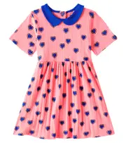 [Mini Rodini] Mini Rodini Outlined Hearts cotton-blend dress Y 8/9 pink