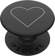 PopSockets PopGrip - Expanding Stand and Grip with Swappable Top - White Heart Black