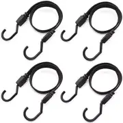 SDTC Tech 4-Pack 36 Inch Flat Bungee Cords with Hooks Premium Latex Bungie