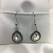 1.5 Inch Silver-tone Earring Set Boho Dangle Pearl Teardrop New Free Ship 1391