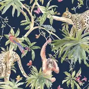 Holden Decor Jungle Animals Wallpaper Holden Navy