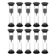 3 Minute Sand Timer, 10Pcs Small Sandy Clock, Count Down Sand Glass Black
