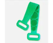 Silicone Shower Scrubber Body Brush Back Strap Wash Cleaning Massager Green