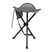Tall Folding Tripod Stool for Outdoor Camping Walking Hunting Hiking Grey