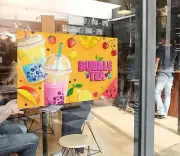 3D Bubble Tea G227 Pearl Tea Shop Window Stickers Vinyl Wall Mural Decals Honey