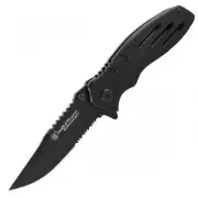 Smith & Wesson Extreme Ops Liner Lock Folding Knife Partially Serrated Clip Poin
