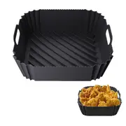 Reusable Foldable Round Air Fryer Silicone Baking Tray with Handles Liners Air Fryer Basket Accessories