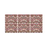 Pimpernel Strawberry Thief Placemats Red Set of 6