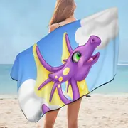 Yellow Purple Sweet Dragon Microfiber Beach Towel