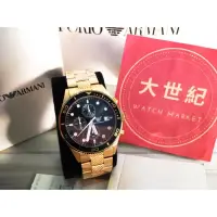 在飛比找蝦皮購物優惠-原廠EMPORIO ARMANI 亞曼尼 三眼石英計時-黑x