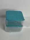 Tupperware Clear Mates Square Stackables Lot 2 Containers & Lids 3151A-4 1.04L