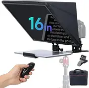 Moman MT16 Professional Teleprompter Kit 16 inch Compatible for iPad/Tablet Prompting, Video Prompter with APP Remote Control Filming by Camera Camcorder, Tablet-Teleprompter-Autocue-Camera-Prompter