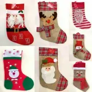 8x Christmas Traditional Stocking Hanging Stocking Bag Mix designs