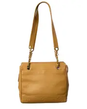 Chanel Beige Calfskin Leather Triple Coco Chain Tote (Authentic Pre-Loved)
