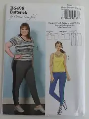 BUTTERICK SEWING PATTERN B6498 CONNIE CRAWFORD XSM-XLG TOPS PANTS NEW UNCUT