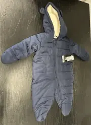THE CHILDRENS PLACE TODDLER SNOWSUIT 3-6 MO NAVY BLUE *NEW WITH TAGS*
