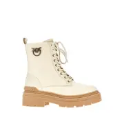 [PINKO] PINKO Leather boots with Love Birds details Woman 36 36 Beige