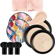 Whalegrass Air Cushion CC Cream, Whale Grass Make Up, Mushroom Head Air Cushion CC Cream, BB Cream Foundation Makeup (3Pcs,Natural Color)