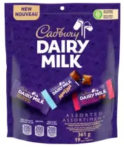 Cadbury Dairy Milk, Assorted Chocolate Mini Bars, Individually Wrapped, 361g