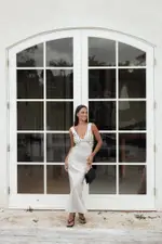 [PUP94] Lizza Maxi Dress - White Polkadot XS Polka Dot